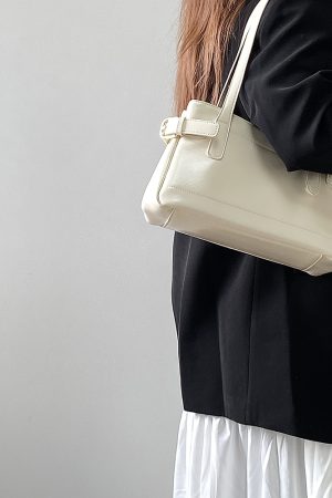 Vintage Korean Style Women's Tote Bag - High-End Large Capacity Handheld Commuter Shoulder Bag for 2025