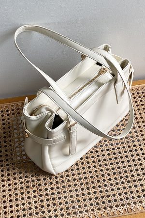 Vintage Korean Style Women's Tote Bag - High-End Large Capacity Handheld Commuter Shoulder Bag for 2025