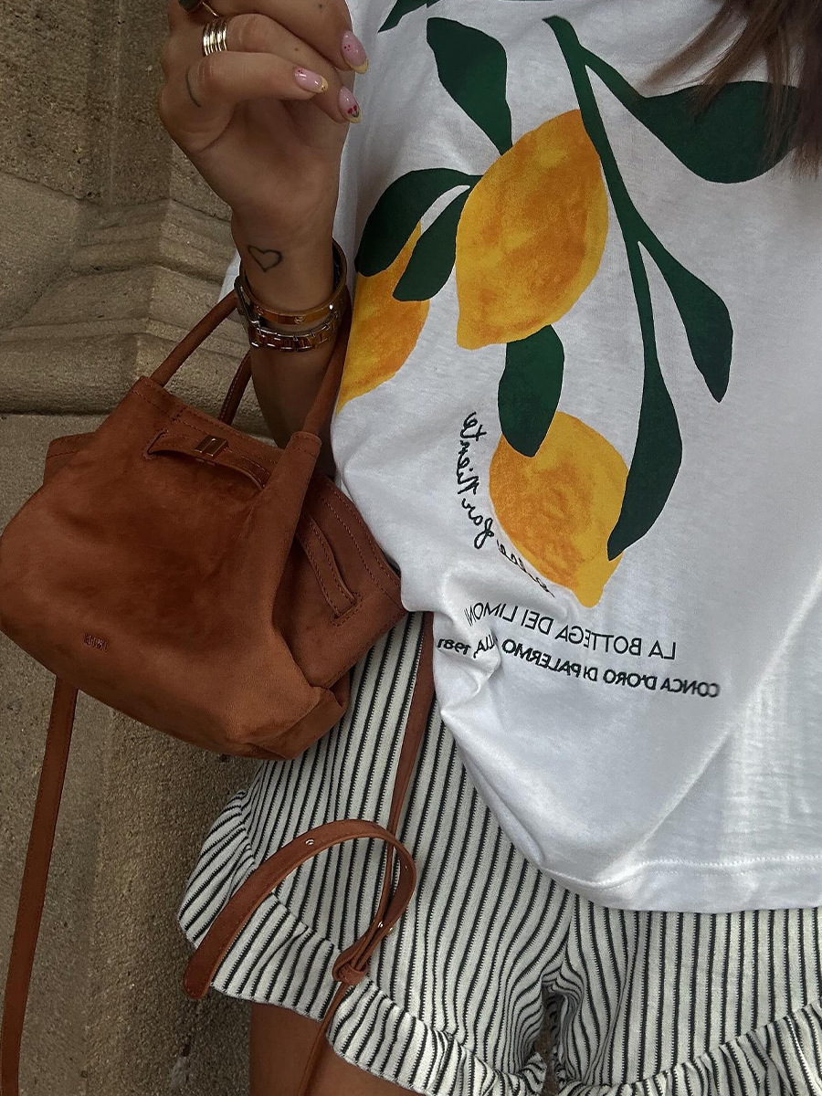 Vintage Lemon Print Oversized Short Sleeve T-Shirt for Women - Retro Summer 90s Style Hot Girl Top Vintage Lemon Print Oversized Short Sleeve T-Shirt for Women - Retro Summer 90s Style Hot Girl Top