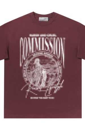 Vintage Letter Print Loose Fit Pure Cotton Couple T-Shirt in 90s Style