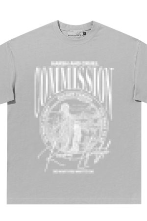 Vintage Letter Print Loose Fit Pure Cotton Couple T-Shirt in 90s Style