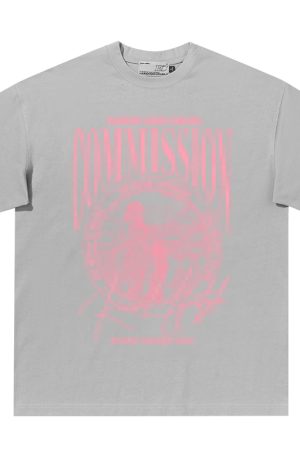 Vintage Letter Print Loose Fit Pure Cotton Couple T-Shirt in 90s Style