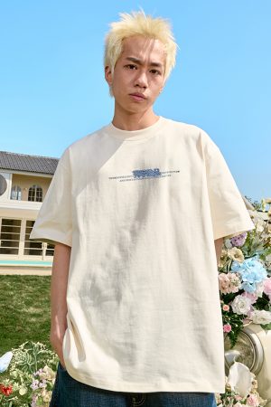 Vintage Letter Print Unisex Short Sleeve T-Shirt - Loose Fit, 90s American Style, Trendy Summer Fashion for Couples