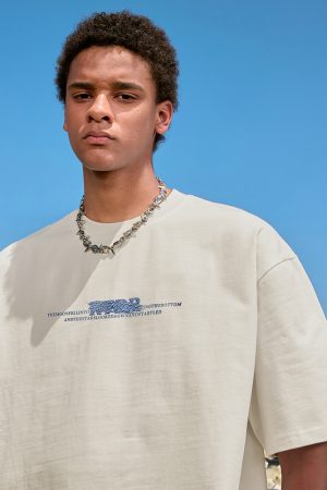 Vintage Letter Print Unisex Short Sleeve T-Shirt - Loose Fit, 90s American Style, Trendy Summer Fashion for Couples