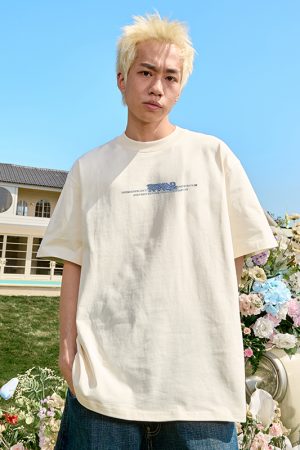 Vintage Letter Print Unisex Short Sleeve T-Shirt - Loose Fit, 90s American Style, Trendy Summer Fashion for Couples