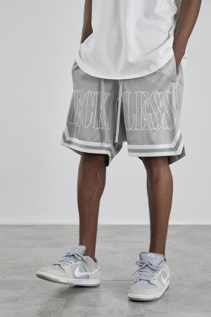 Vintage Loose Fitness Basketball Shorts with Large Logo Print - Street Style, Athletic Wear for Men - Trendy Urban Fashion