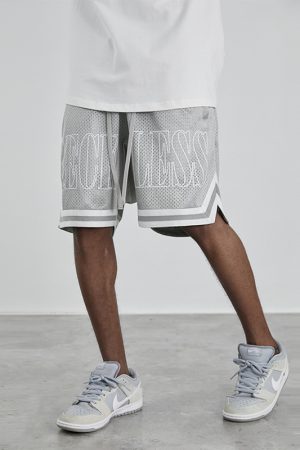 Vintage Loose Fitness Basketball Shorts with Large Logo Print - Street Style, Athletic Wear for Men - Trendy Urban Fashion