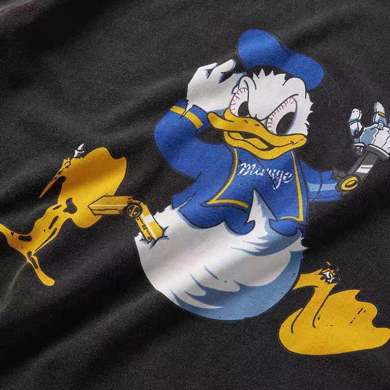 Vintage Mickey Graphic T-Shirt for Women - Retro Washed Short Sleeve Tee in Trendy Street Style Vintage Mickey Graphic T-Shirt for Women - Retro Washed Short Sleeve Tee in Trendy Street Style