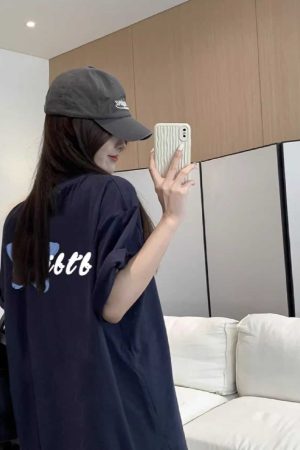 Vintage Oversized Short-Sleeve T-Shirt for Women - American High Street Style, Pure Cotton Summer Top, Y2K Fashion