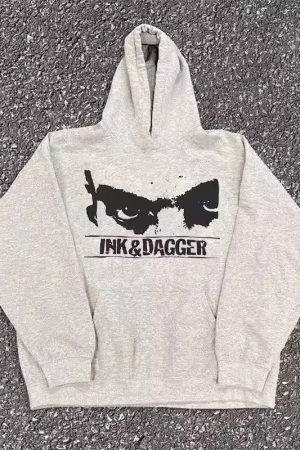 Vintage Philadelphia Punk Band Heavyweight Hoodie for Couples - 400g Loose Fit Charity Design