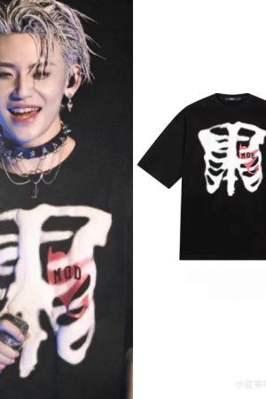 Vintage Washed Distressed Lil Ghost Short-Sleeve T-Shirt for Men and Women, Trendy Couple's Top, Y2K Fashion