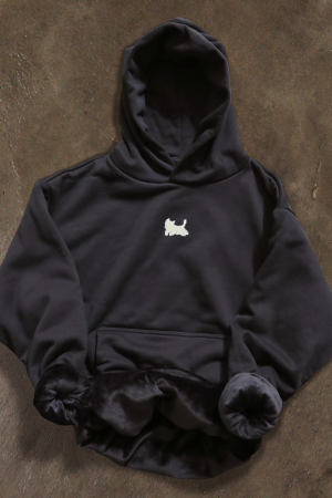 Warm Silver Fox Fleece Long Sleeve Hooded Sweatshirt for Women - Thick American Style, Cozy and Stylish Fall Essential