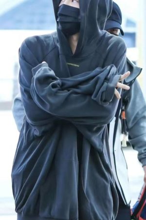 Washed Vintage Hoodie - Loose Oversized Sweatshirt Inspired by 90s G-Dragon Style