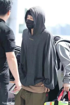 Washed Vintage Hoodie - Loose Oversized Sweatshirt Inspired by 90s G-Dragon Style