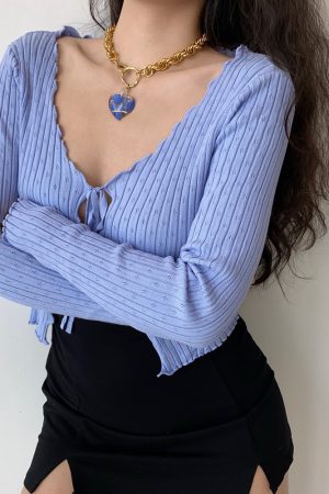 White Knitted Hollow Out Cardigan Coat for Women - Sexy Ruffled Edge Design, European American Style, Perfect for Autumn Winter Fashion