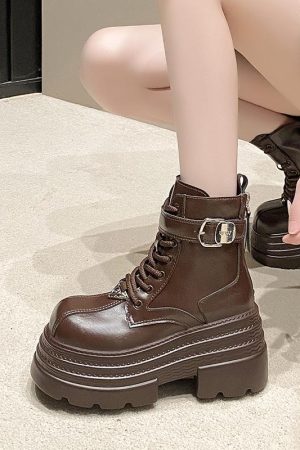 Women's 10cm Martin Boots - Plush Slim Short Thick-Soled Height-Increasing Autumn Winter 2024 Style for Petite Fashion