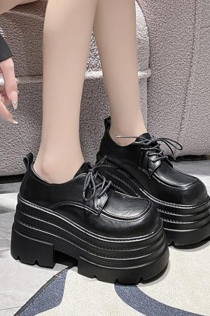 Women's 10cm Thick-Soled British Style Leather Loafers - 2025 Casual Platform Shoes for Petite Height Increase