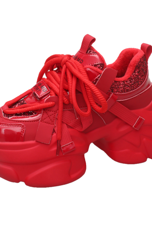 Women's 8CM Thick-Soled Casual Dad Shoes - Plush Sports Sneakers for Autumn Winter 2023, Trendy European Style