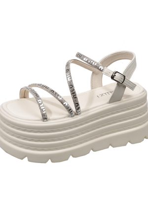 Women's 8cm Thick-Soled Height-Increasing Roman Sandals, Soft-Sole Fairy Beach Shoes for Summer 2025 Outdoor Style