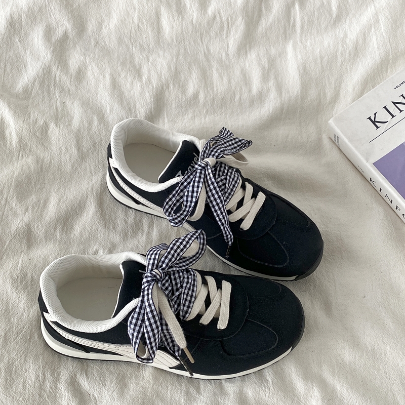 Women's Black Ballet Training Shoes - Casual Flat Sports Shoes for Spring 2025, Comfortable Agan Board Style