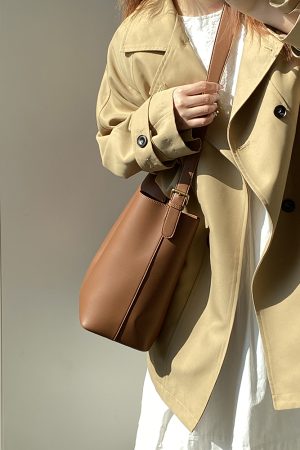 Women's Casual Bucket Bag - High-Quality Commuter Shoulder & Crossbody Bag for Everyday Use