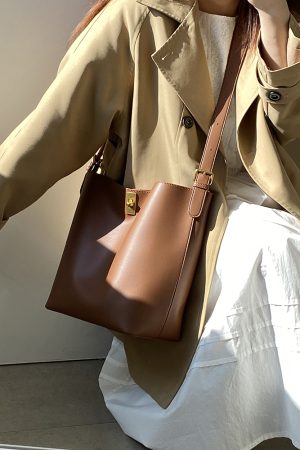 Women's Casual Bucket Bag - High-Quality Commuter Shoulder & Crossbody Bag for Everyday Use
