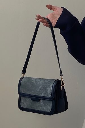 Women's Color-Block Vintage Small Square Bag - Versatile Underarm, Handheld, Shoulder, and Crossbody Style for 2025 Fashion