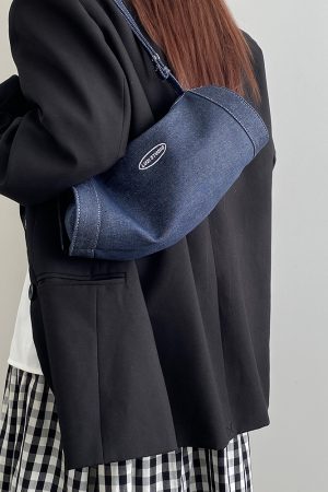 Women's Denim Crossbody Bag - Stylish Underarm Handbag, Niche Design for Sports & Casual Wear, Trendy 2025 Style