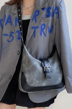 Women's Denim Retro Saddle Bag - Versatile Commuter Crossbody Shoulder Bag for 90s Y2K Style