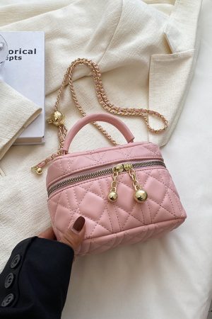 Women's Diamond-Pattern Chain Crossbody Bag, Stylish Small Square Bag for Spring/Summer 2025 Fashion Trends