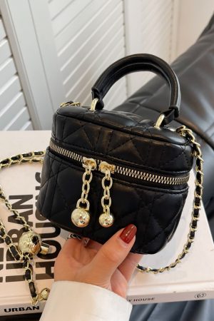 Women's Diamond-Pattern Chain Crossbody Bag, Stylish Small Square Bag for Spring/Summer 2025 Fashion Trends