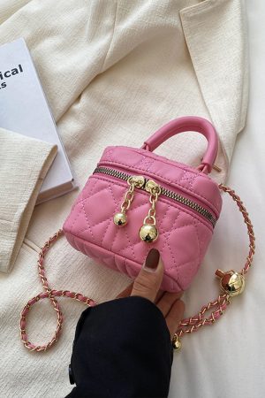 Women's Diamond-Pattern Chain Crossbody Bag, Stylish Small Square Bag for Spring/Summer 2025 Fashion Trends