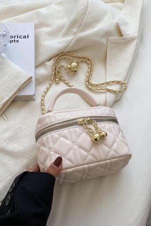 Women's Diamond-Pattern Chain Crossbody Bag, Stylish Small Square Bag for Spring/Summer 2025 Fashion Trends