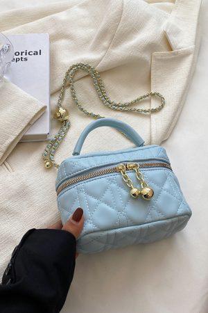 Women's Diamond-Pattern Chain Crossbody Bag, Stylish Small Square Bag for Spring/Summer 2025 Fashion Trends