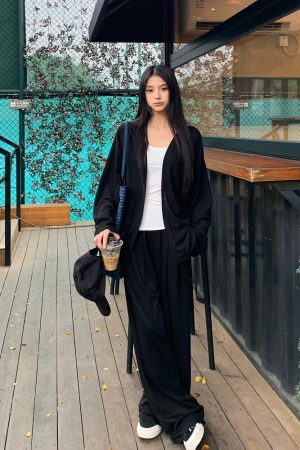 Women's Gray Wide-Leg Pants - Summer Soft Flowy Casual Trousers, Versatile Loose Fit for Effortless Style