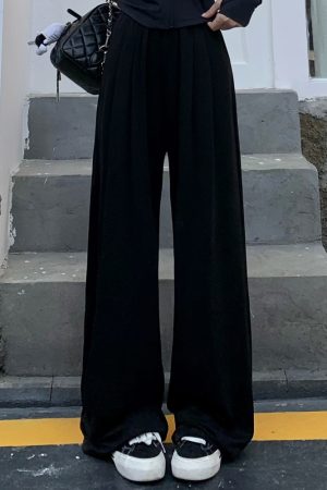 Women's Gray Wide-Leg Pants - Summer Soft Flowy Casual Trousers, Versatile Loose Fit for Effortless Style