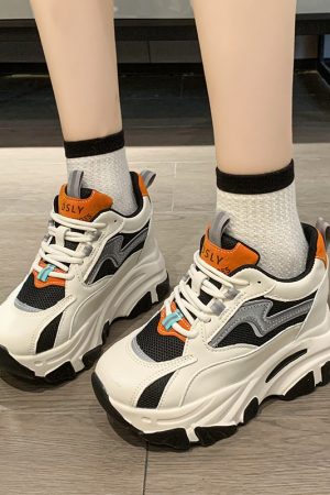 Women's Height-Increasing Dad Shoes - Soft-Soled Thick-Soled Sports Sneakers for Casual Wear - Trendy Autumn Winter 2024 Style