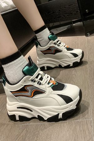 Women's Height-Increasing Dad Shoes - Soft-Soled Thick-Soled Sports Sneakers for Casual Wear - Trendy Autumn Winter 2024 Style