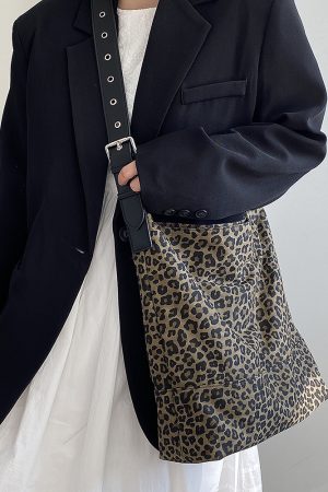 Women's High-End Leopard Print Tote Bag - Large Capacity Spring Summer Shoulder Crossbody Bag for 2025 Fashion