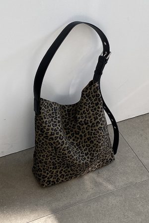 Women's High-End Leopard Print Tote Bag - Large Capacity Spring Summer Shoulder Crossbody Bag for 2025 Fashion