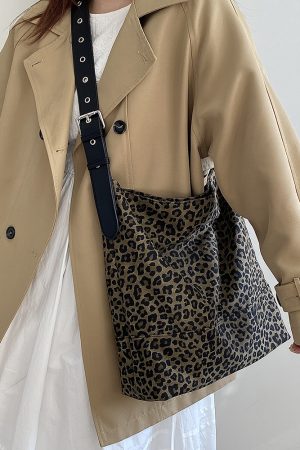 Women's High-End Leopard Print Tote Bag - Large Capacity Spring Summer Shoulder Crossbody Bag for 2025 Fashion