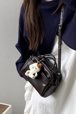 Women's High-End Retro Boston Bag - Lightweight Korean Style Crossbody Shoulder Handbag for 2025 Fashion