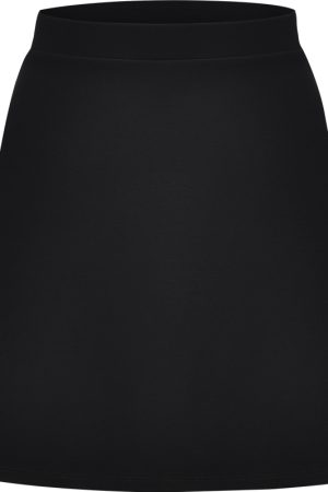 Women's High-Waisted A-Line Black Skirt - Versatile DIY Roman Fabric, Belly-Covering, Slimming Short Skirt