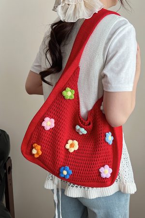 Women's Knitted Yarn Tote Bag - 2025 Trendy Lazy Style Shoulder Bag with Large Capacity for Commuting and Everyday Use