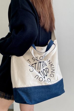 Women's Korean Style Large Capacity Canvas Tote Bag - Casual Handheld & Crossbody Design for College