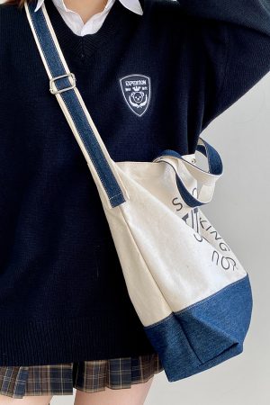 Women's Korean Style Large Capacity Canvas Tote Bag - Casual Handheld & Crossbody Design for College