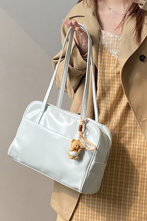 Women's Large Capacity Shoulder Tote Bag - Spring/Summer Fresh Design for Commuting, Trendy Niche Style 2025