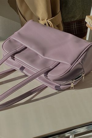 Women's Large Capacity Shoulder Tote Bag in Gentle Purple - Spring/Summer Niche Design for 2025