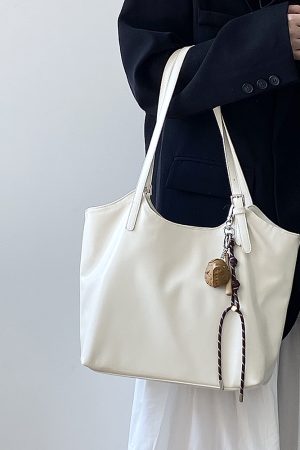Women's Large Capacity Tote Bag - Korean Style Simple Versatile Commuter Shoulder Handbag for Everyday Use