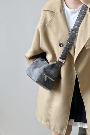 Women's Light Retro Motorcycle Pillow Bag - Trendy Crossbody Shoulder Bag for Versatile Style